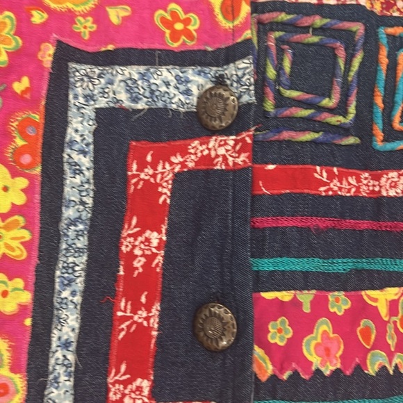 Madison Studio embroidered jacket 100% Cotton button up multicolor look size S - Picture 6 of 16